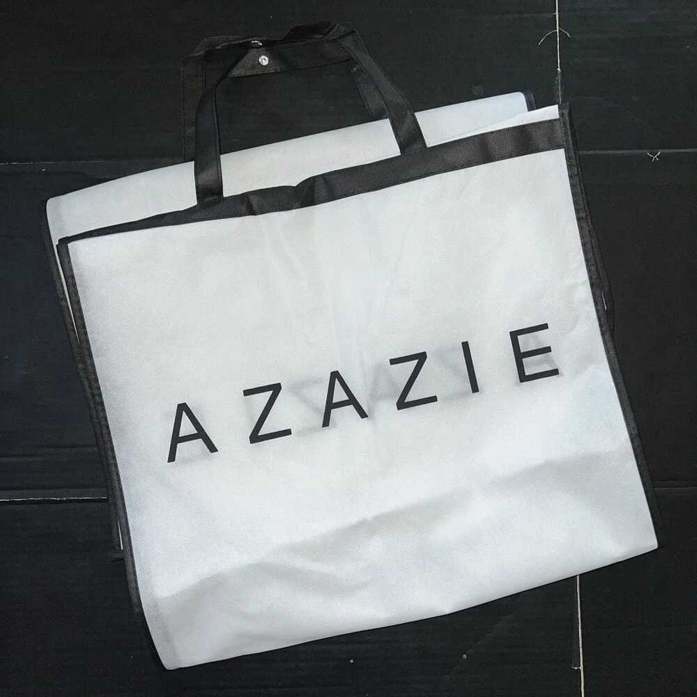 Azazie Lot Of 5 Wedding White Black Dress Garment Bag Dust Cover Storage